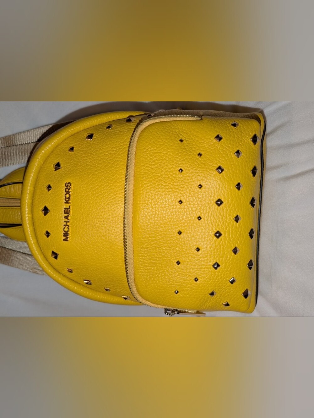 MICHAEL KORS ERIN SMALL CONVERTIBLE BACKPACK YELLOW EUC - Picture 4 of 15